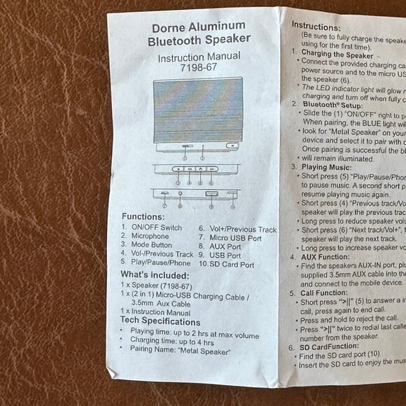 YMCA Dorne Aluminum Bluetooth Cyclinder Mini Speaker - Picture 12 of 12